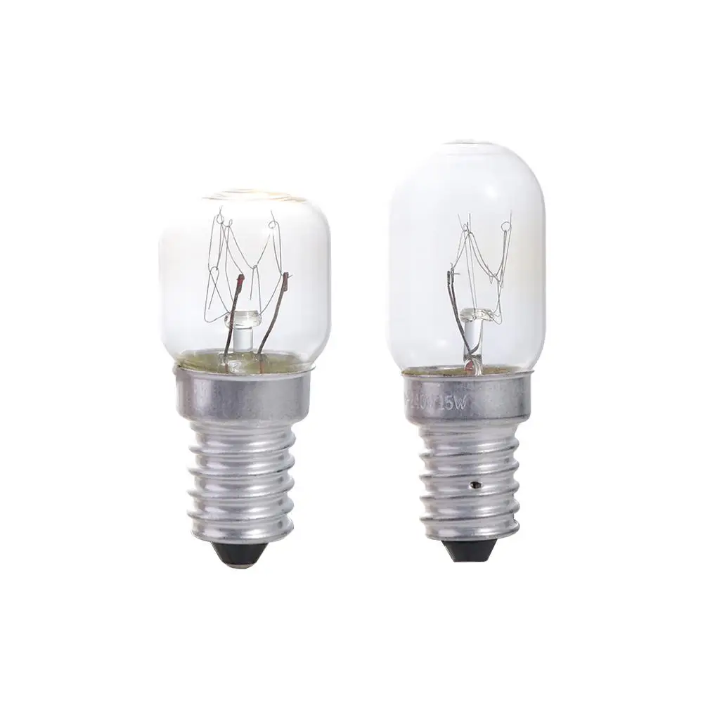 2pcs Oven Light 15W Salt Lamp Bulb Clear Glass E14 Pygmy Light Bulbs Bright Durable Lamp Filament Light Bulb Appliance