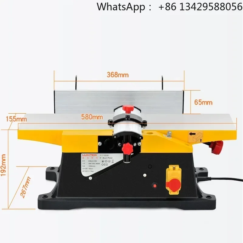 BBWoodworking Benchtop Jointers 6in 1800W Electric Wood Thicknesser Hand Planer Woodworking Jointer Carving Power Tools Work Ta