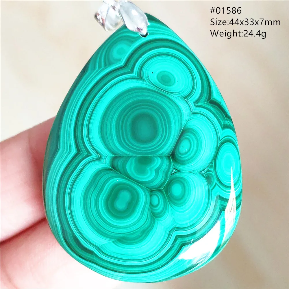 Natural Green Malachite Chrysocolla Water Drop Pendant Rare Pattern Women Men Fashion Jewelry Necklace AAAAAA