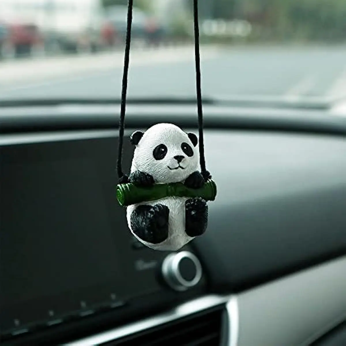 Adorno colgante de Panda para coche, decoración de Kung Fu, espejo colgante para Interior de coche, accesorios para espejo retrovisor colgante