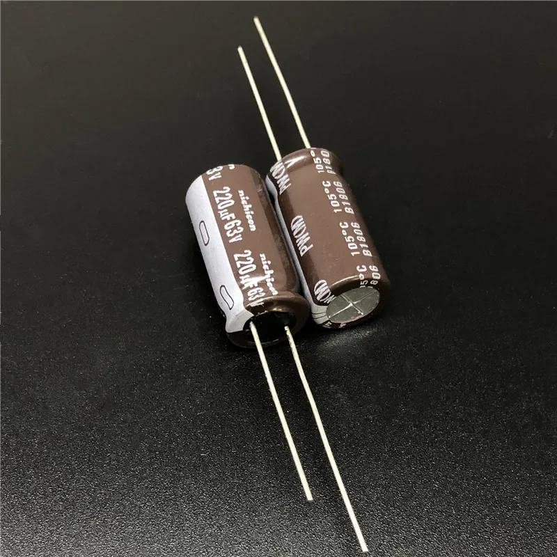 5 pces/50 pces 220 uf 63 v nichicon pw série 10x20mm baixa impedância 63v220uf alumínio capacitor eletrolítico