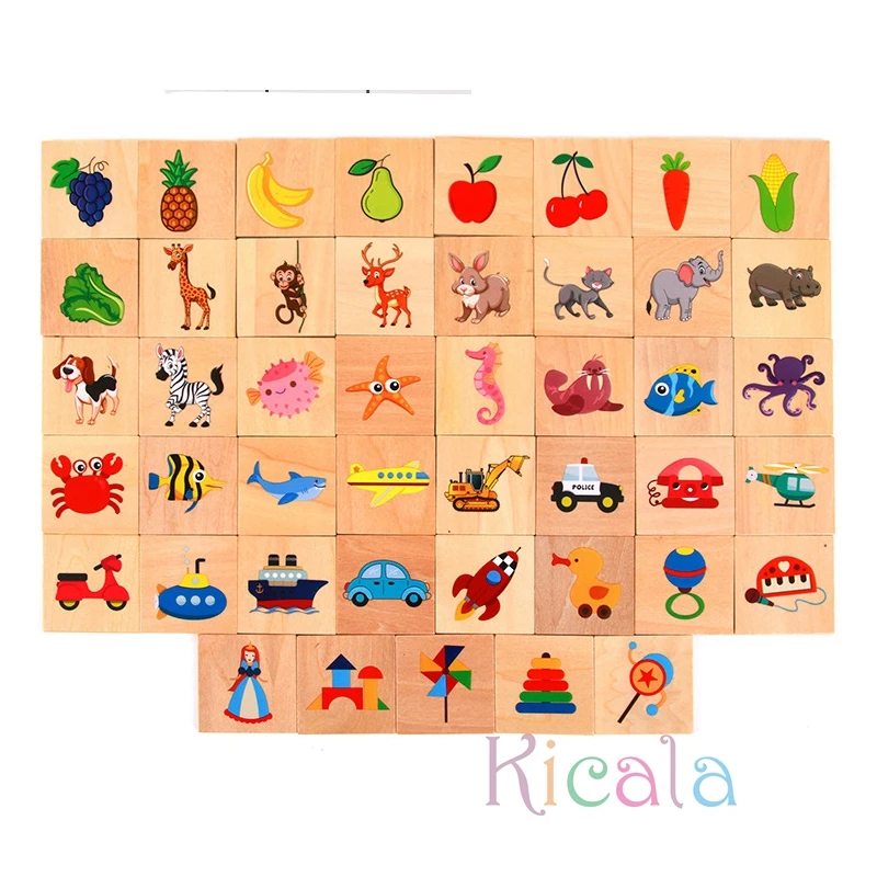 Montessori Wooden Shadow Puzzle Games For Kids Vehicle Animals Cognition Matching Toy Learning Education Board Puzzle Game Toys