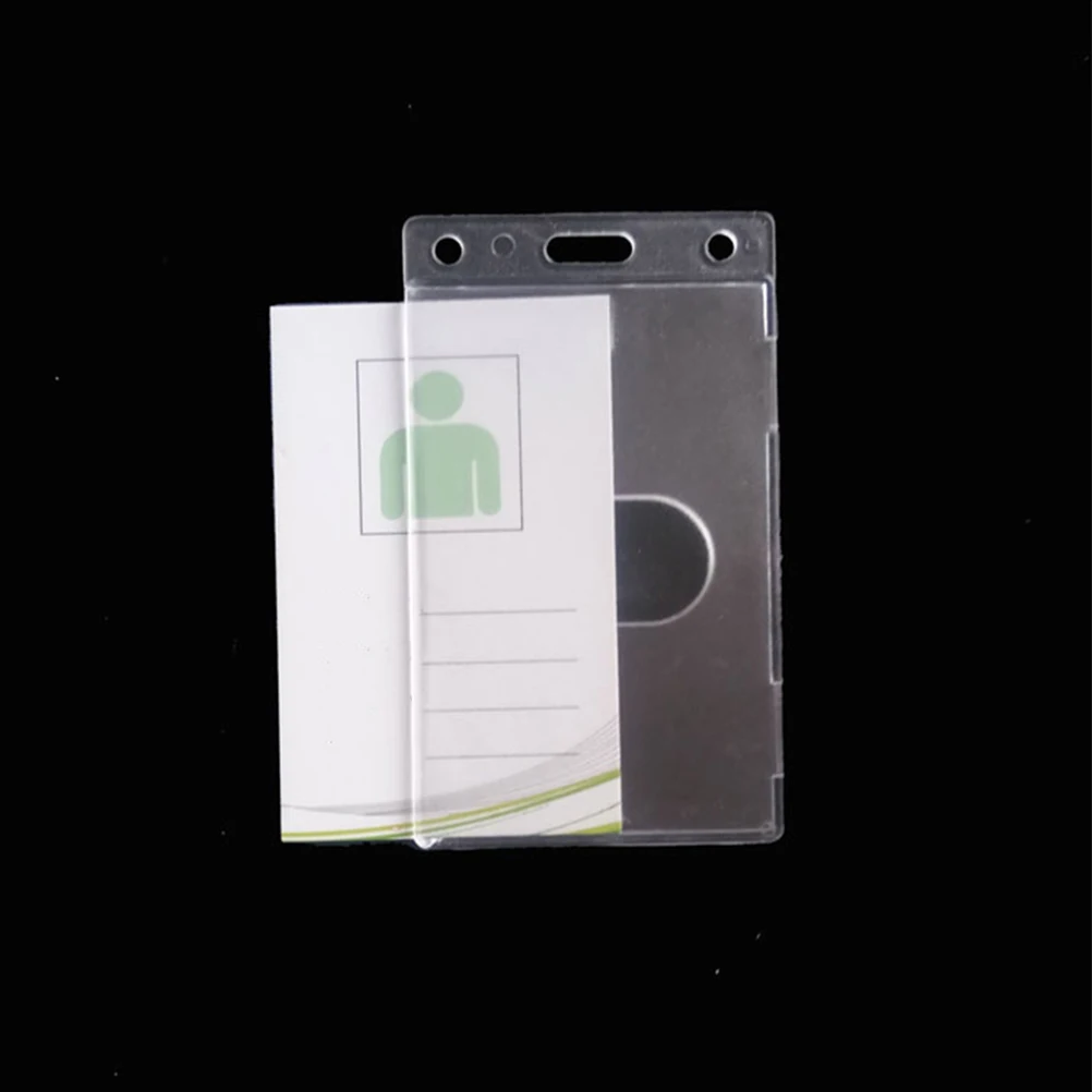 

5pcs Transparent Id Badge Holder Clear Heavy Duty Plastic Side Insert For Replacement Office School Conference Event