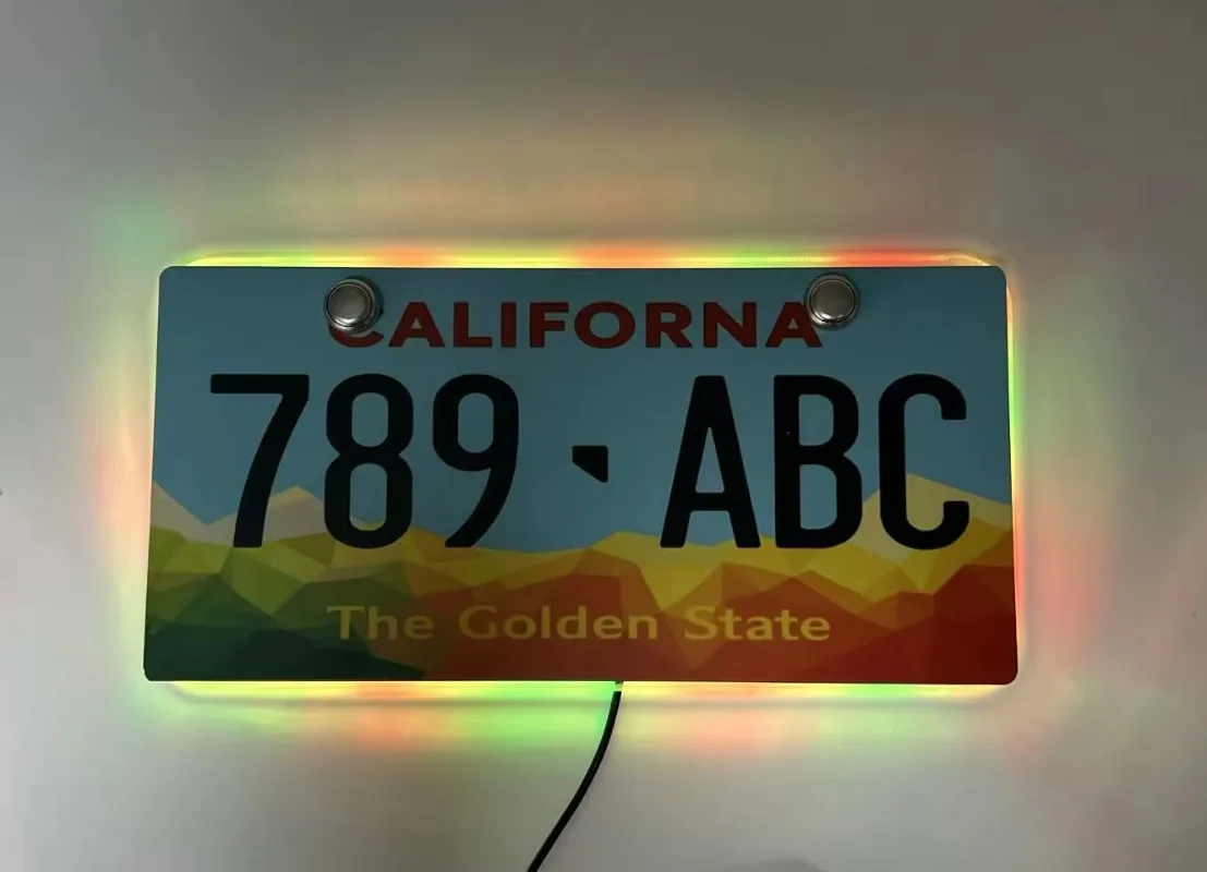 Smart APP Controlled LED License Plate Light for US Cars with PC ABS Housing Multi Color Change
