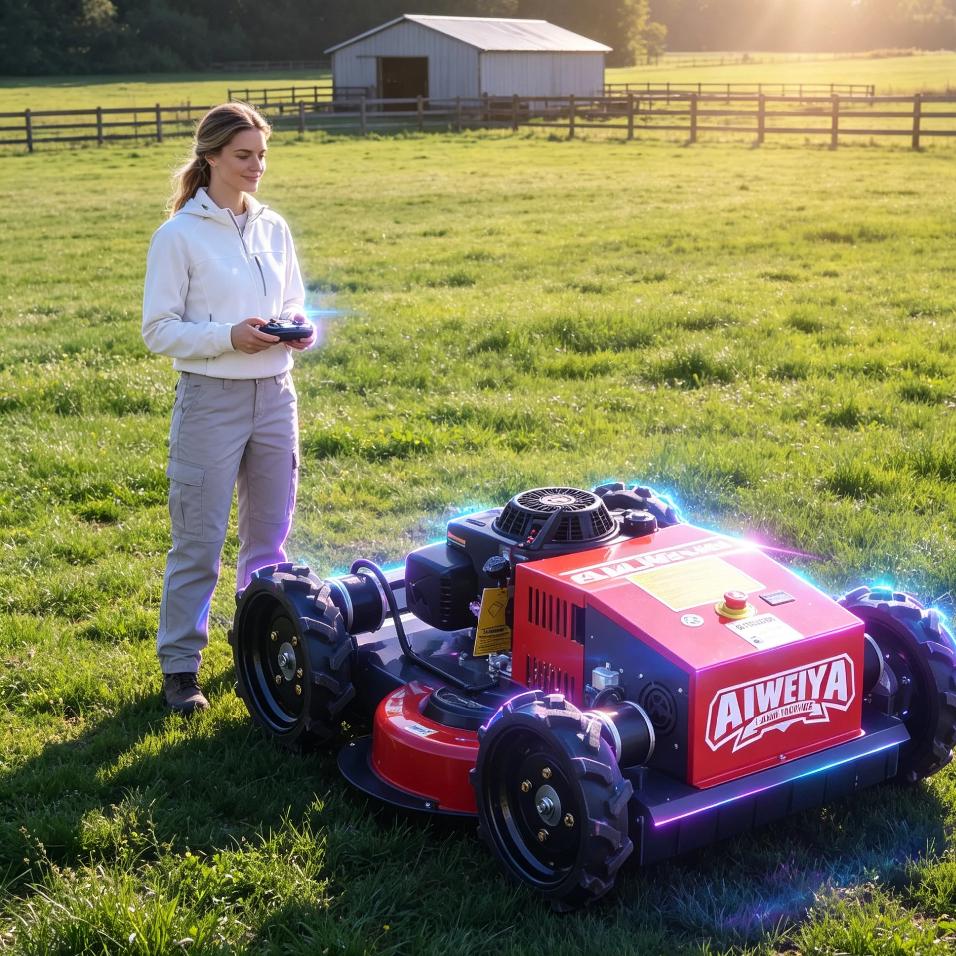 Customized For Small Farm Use Small RC Lawn Mower, 500W Series Handles Greenhouse Edge And Pathway Grass Removal