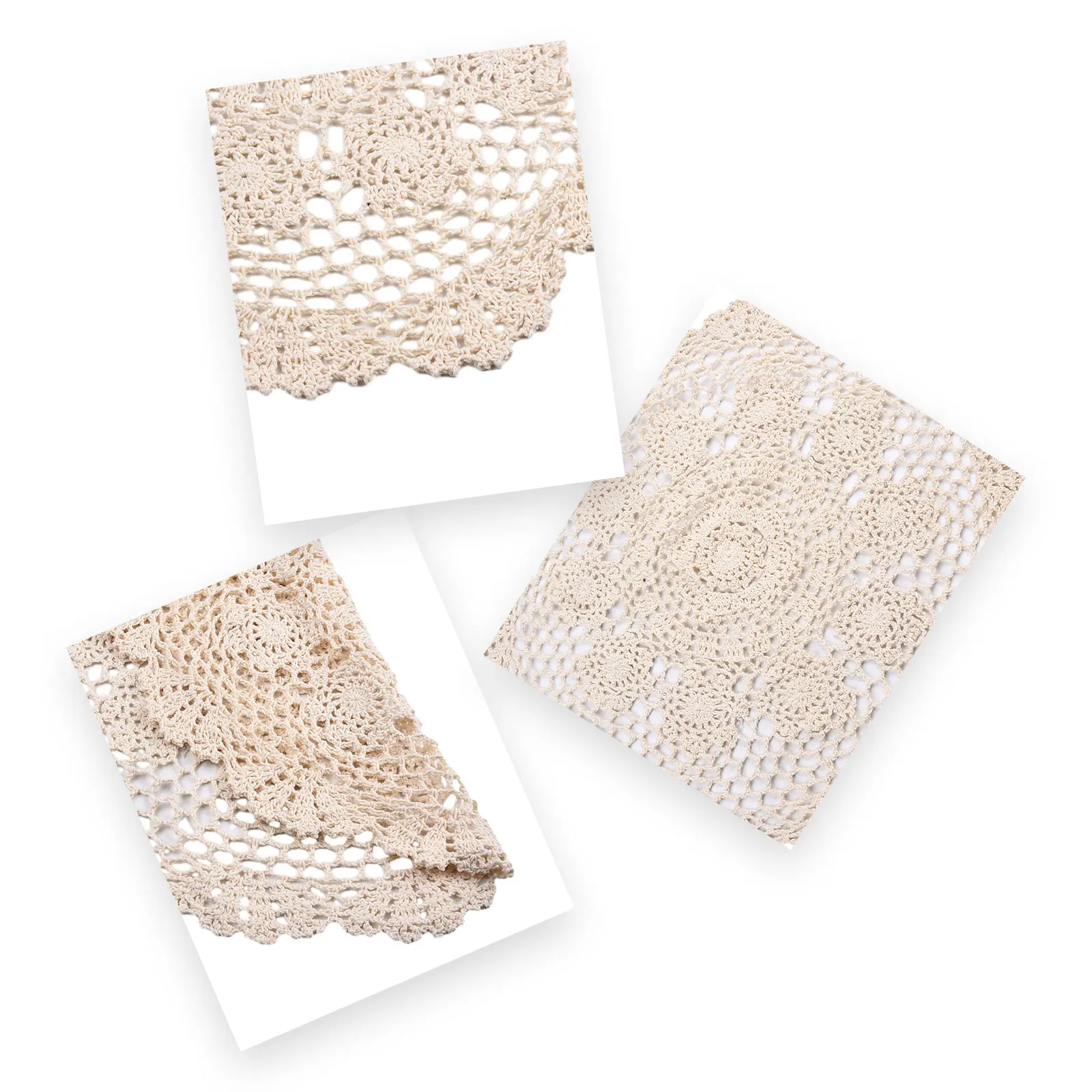 Furniture Tablecloth Hotel Shop Cafe Dining table Lace Practical Restaurant Round Small 50cm Vintage Crochet Decor