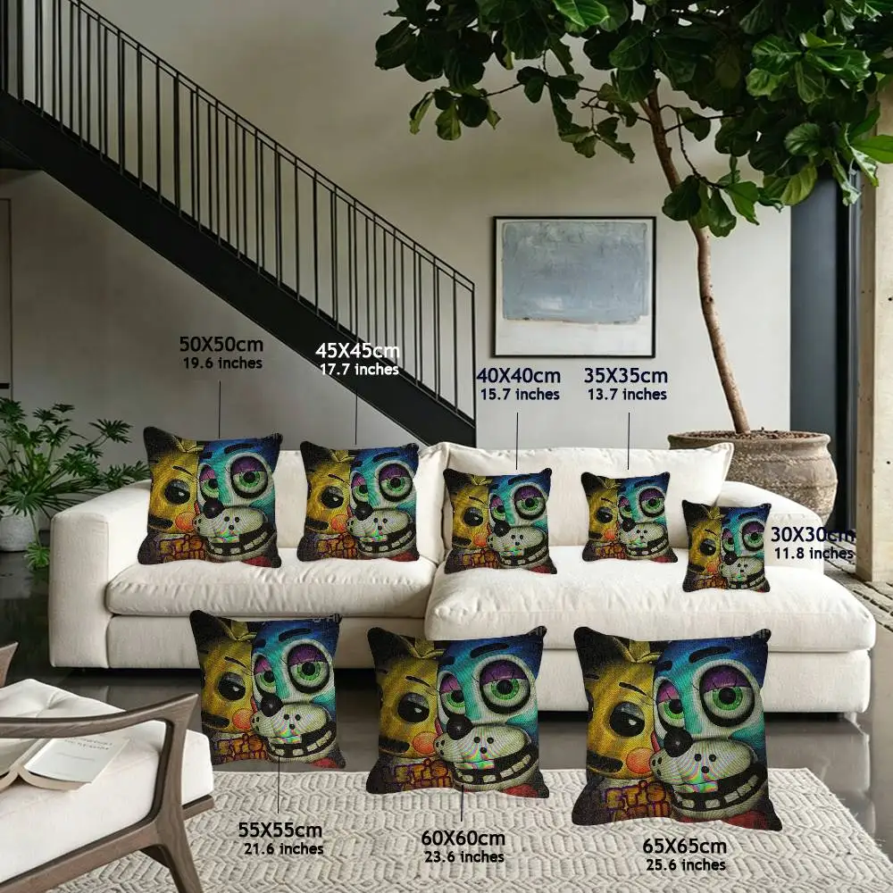 Cute-H-fnafS Kawaii Badges Fans' Cartoon Cushion Cover Pillowcase Upholstery pillows for sofa Throw Pillow Home Decor Pillowcas