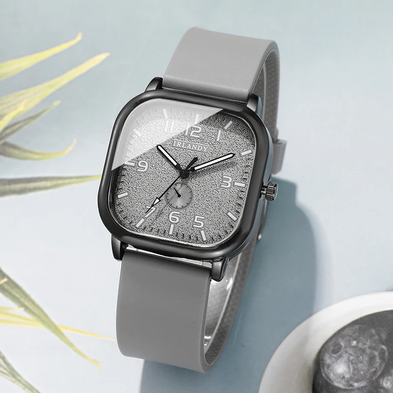 Fashion Square Women's Watch Casual Silicone Strap Quartz Watches Sports Wristwatch For Men Women Students gallery 5