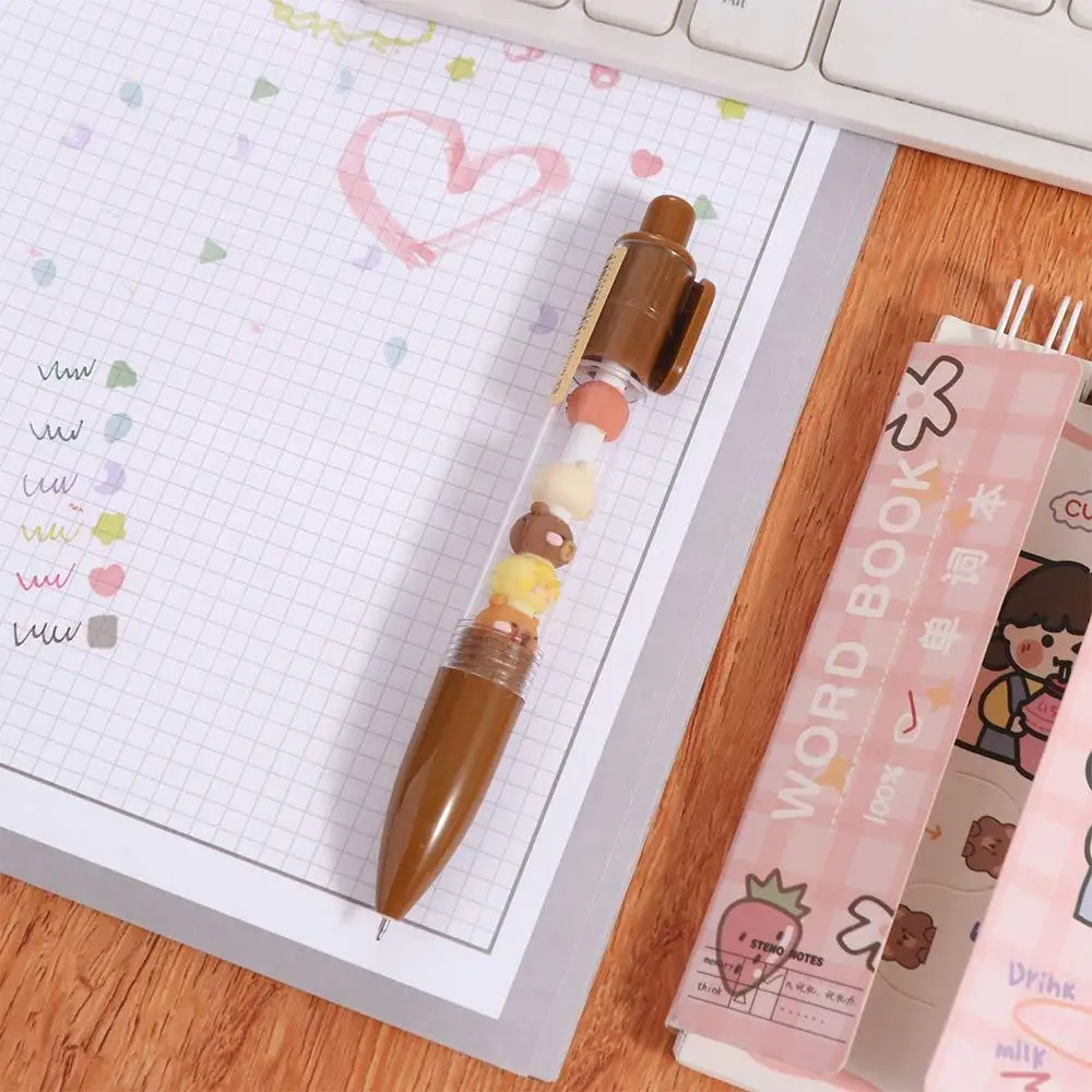 

Мультяшная интересная гелевая ручка с капибарой, кавайная милая ручка с бусинами, черные чернила, эстетическая гелевая ручка 0,5 мм для студентов