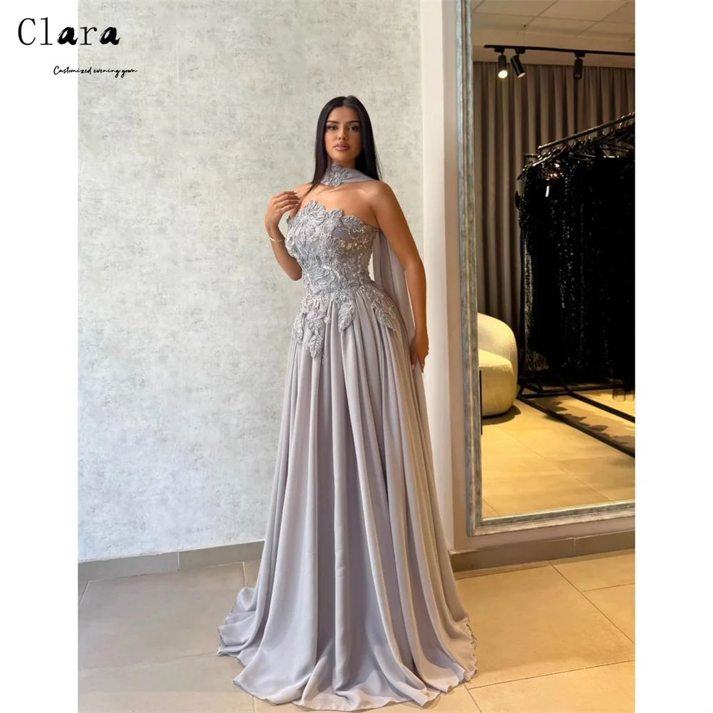 

Clara Custom Flower Tube Top Sleeveless A Line Women Evening Dress Luxury 2025 Prom Luxury Dresses D/party Elegant Gown Women's