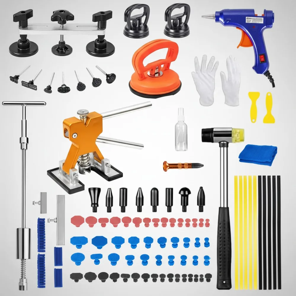 

97 шт. набор автомобильных вмятин с пистолетом для горячего клея, без покраски, инструмент для ремонта кузова для домашнего использования своими руками