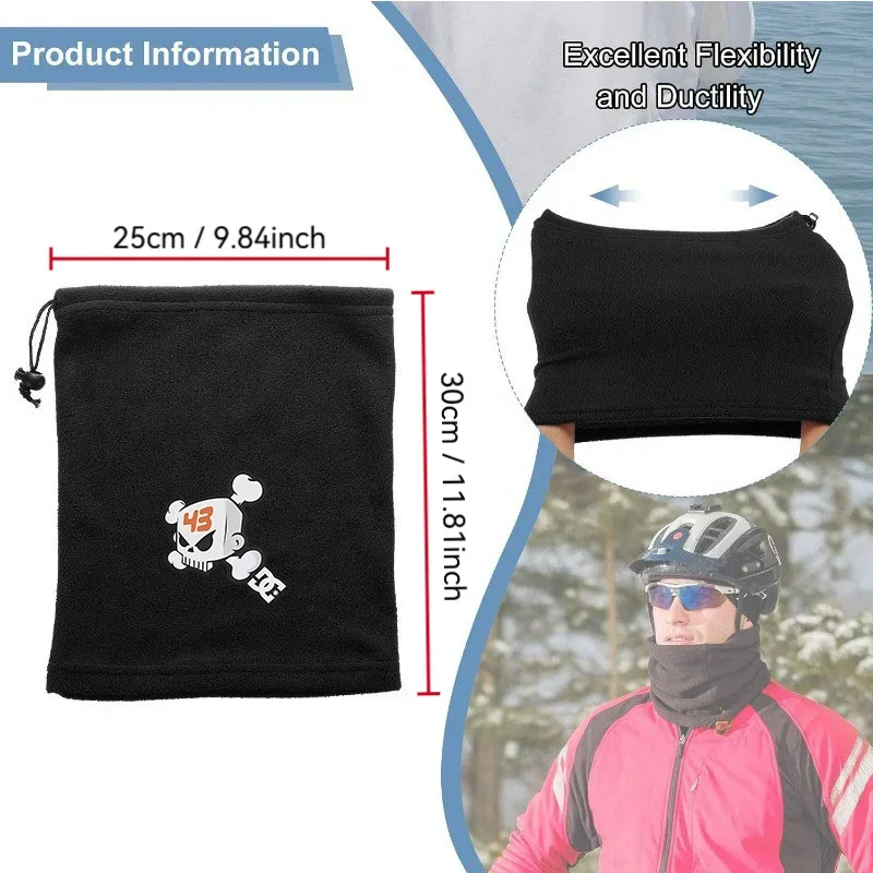 Skull bone DC orange numbers Men Outdoor Scarf Mask Neck Gaiter Hat Women cap Headgear Windproof Keep Warm Winter Multifunctiona view 3