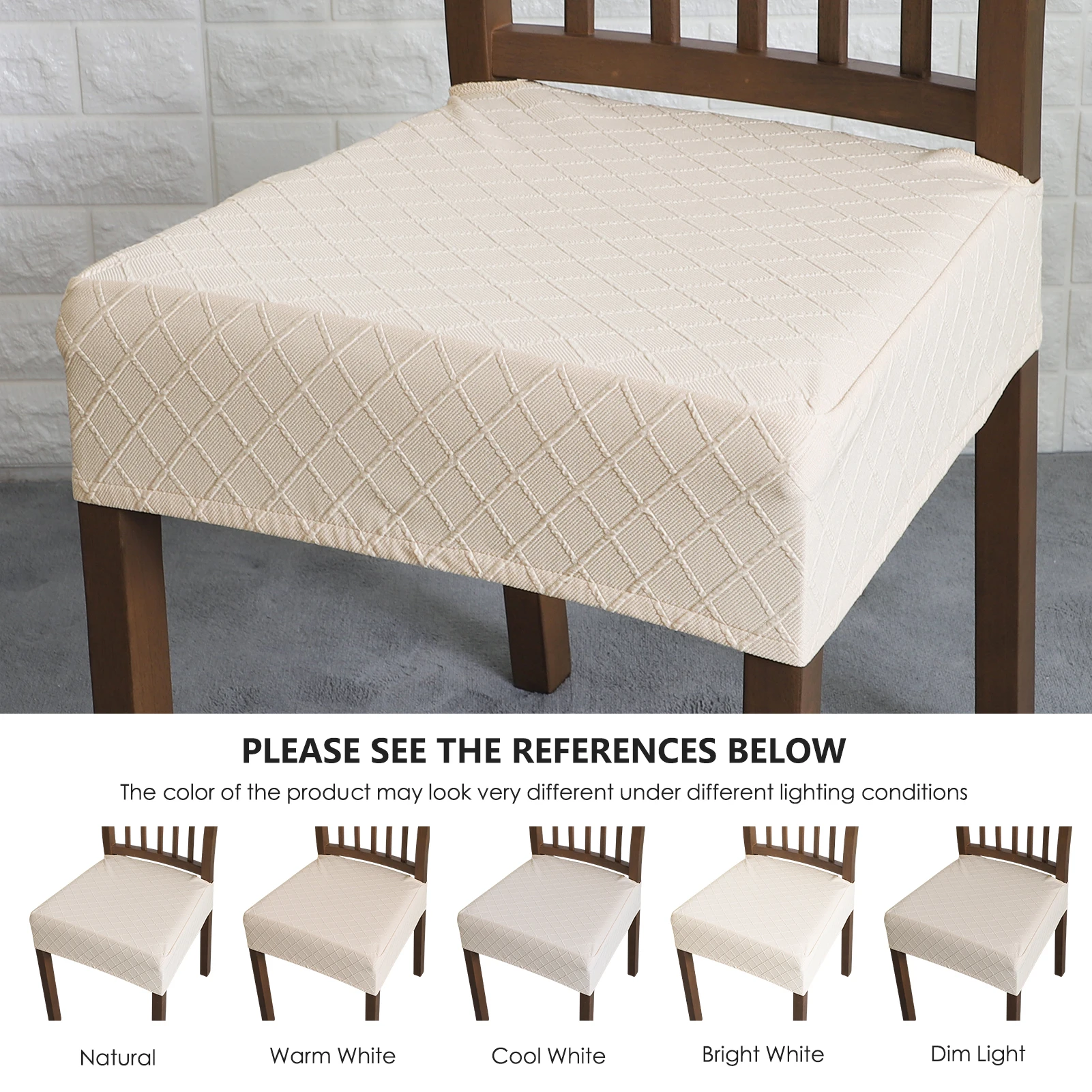 1PC   Waterproof Stretch Jacquard Chair Seat Covers Washable Anti Dirty Dining Room Seat Cover for Home Hotel  Banquet