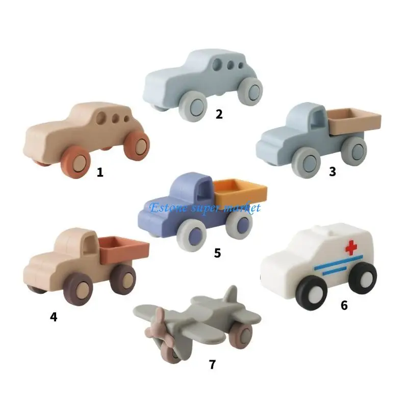 

090B Safe Silicone Baby Toy Car For Hands On Educational Play Vehicle-shape Toy
