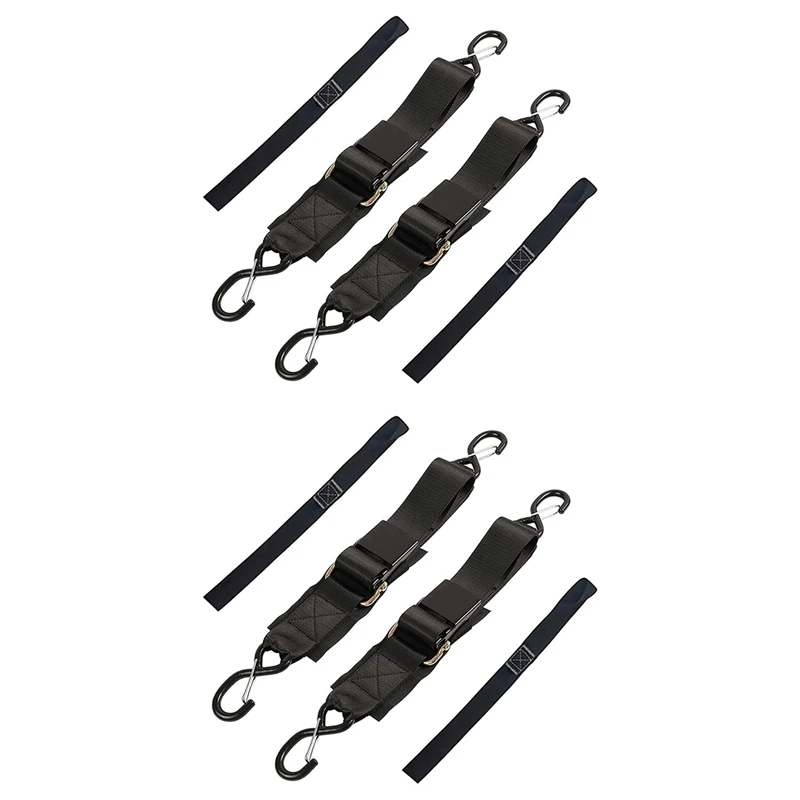 4-Pack Boat Trailer Transom Tie-Down Straps,2In X 4Ft Adjustable Transom Straps With Quick Release Buckle