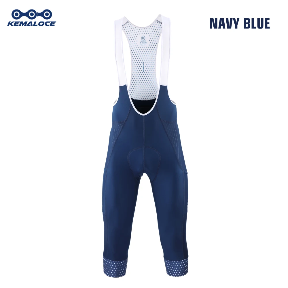 KEMALOCE Männer Radfahren 3/4 Hosen Shorts Blank Blau/Schwarz/Grau 5D Gel Pad MTB Bike Trägerhose Top Qualität Quick Dry Fahrrad Knicker 6