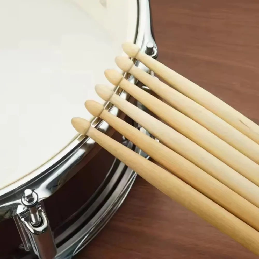 1 Pairs Classic 5A Maple Drumsticks Sturdy 7A Drum Mallets Maple Wood Log Color Drum Sticks Practice