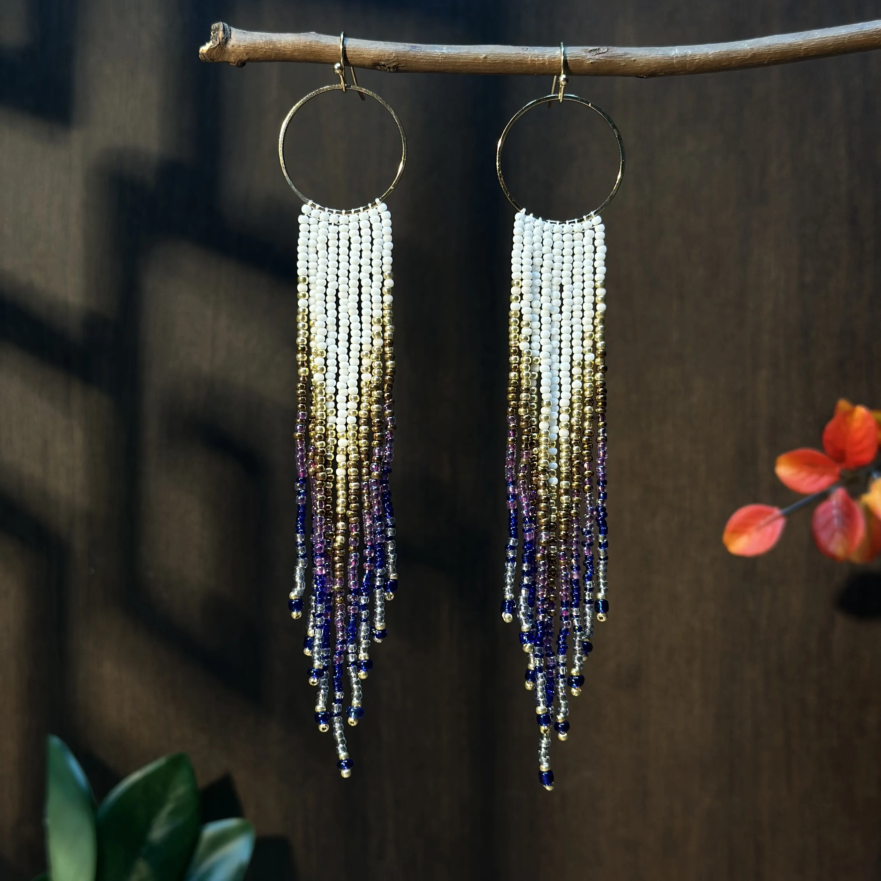 Bohemian Tassel Bead Earrings with Geometric Design Handmade Earrings Women Jewelry Suitable for Daily Wear Give Gifts to Friend