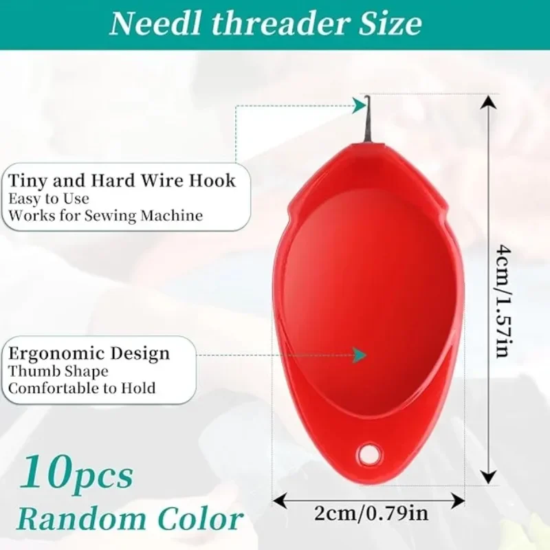 5-20pcs Needle Threader Stitch Insertion Tool for Sewing Machine Plastic Wire Loop for Needles Needleswork Threader Sewing Tools