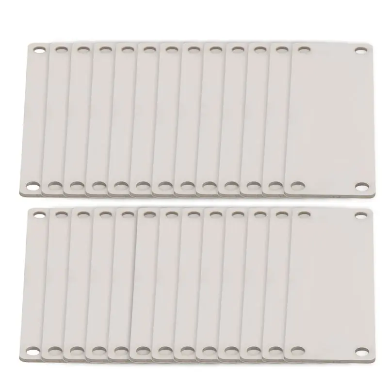 

NOCM 25 упаковок, пустые бирки из нержавеющей стали для гравировки, прямоугольные заготовки для штамповки с 4 отверстиями, 1 дюйм x 3 дюйма