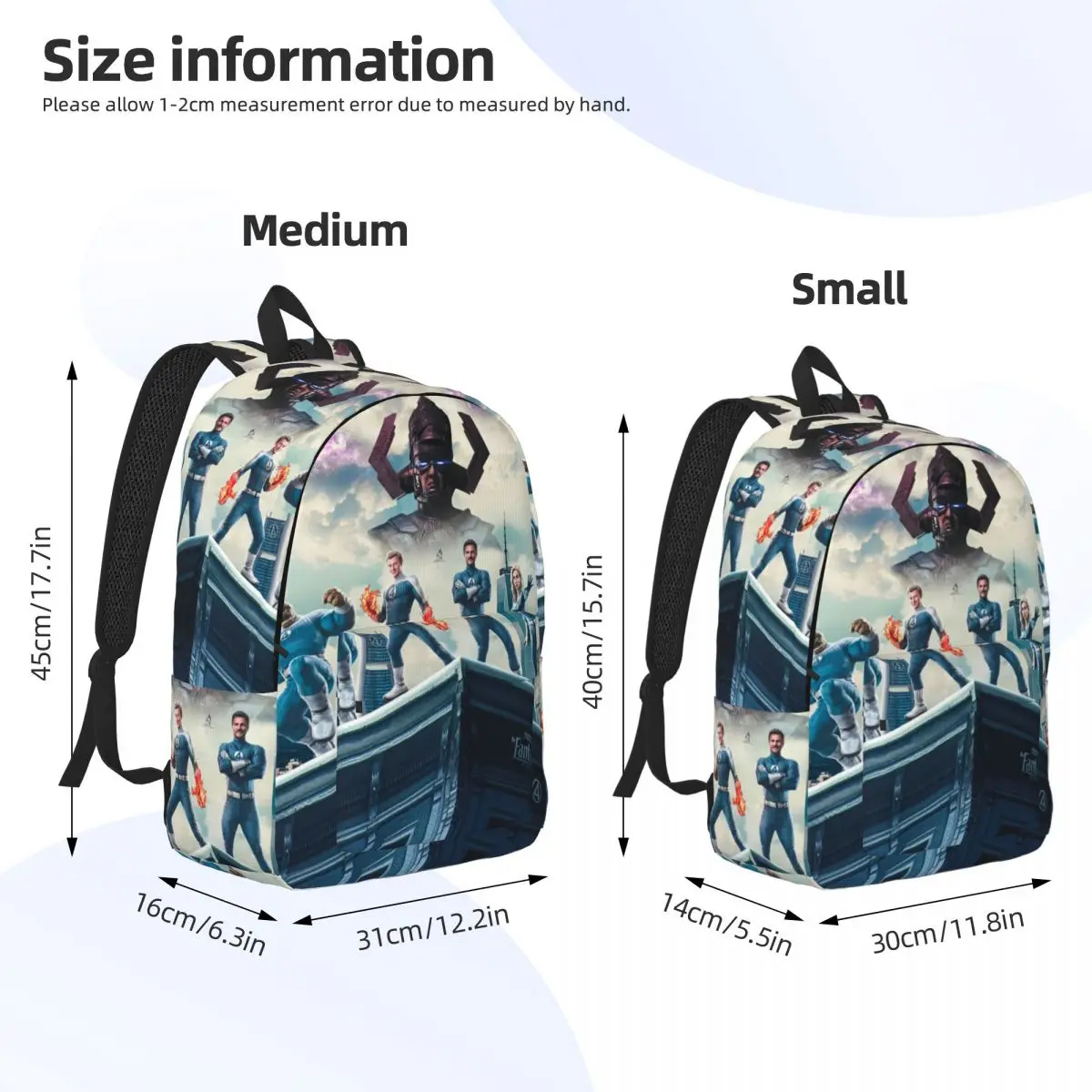 Fantastico zaino Cool Four Team Up, leggero, per lavori scolastici, fumetti, cartoni animati, per uomo e donna, borsa a tracolla per college