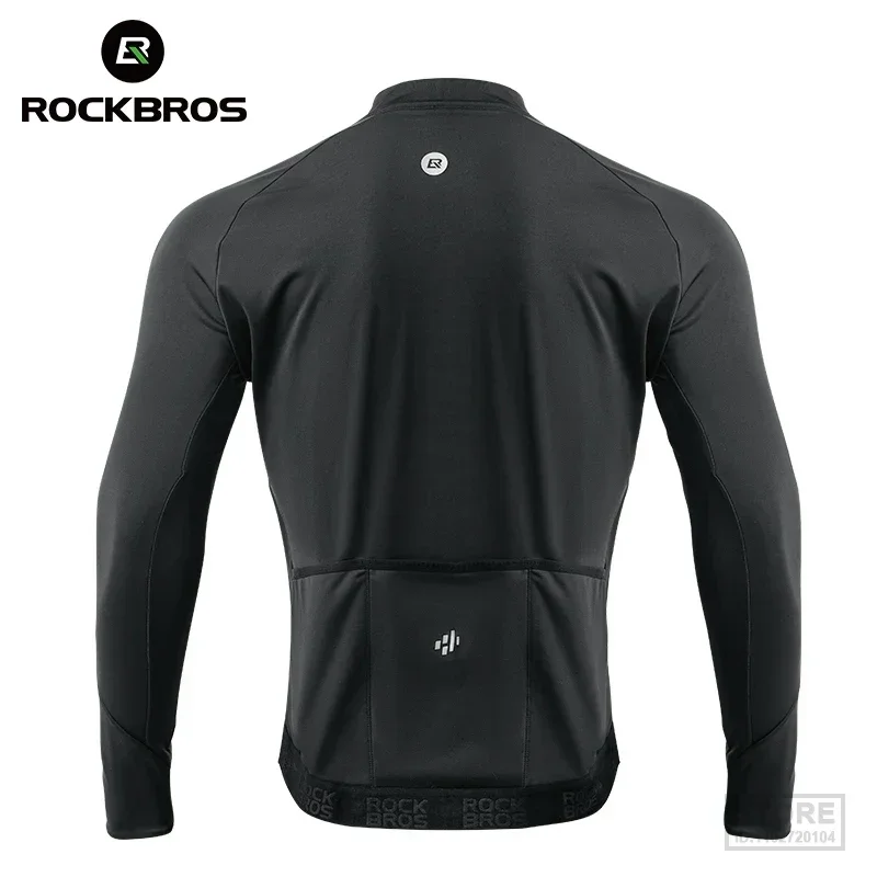 ROCKBROS Fleece Cycling Jersey Winter Long Sleeve MTB Viking Clothing Autumn Mountain Road Bicycle Top Jacket Windproof Clothes