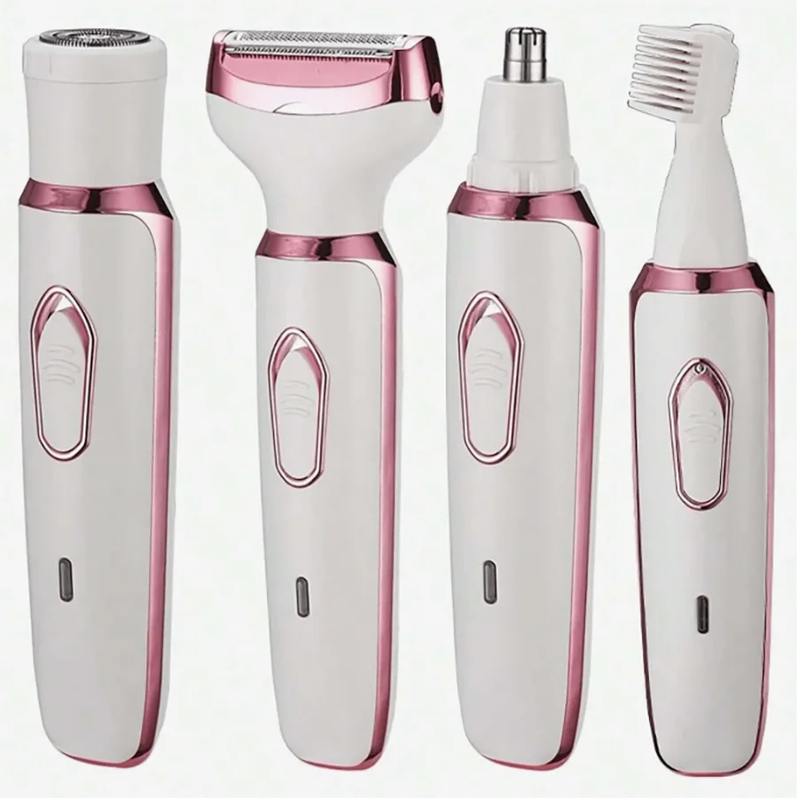 Ladies' electric shaver, 4-in-1 rechargeable beauty set, ladies' facial, nose, leg and underarm shavers, painless dry and wet sh image 3