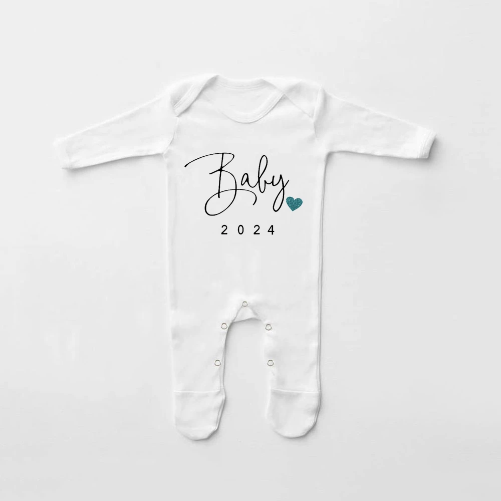 Announcement Baby 2024 Baby Bodysuit Baby Babygrow Sleepsuit Newborn Hospital Coming Home Outfit Infant Pregnancy Reveal Clothes