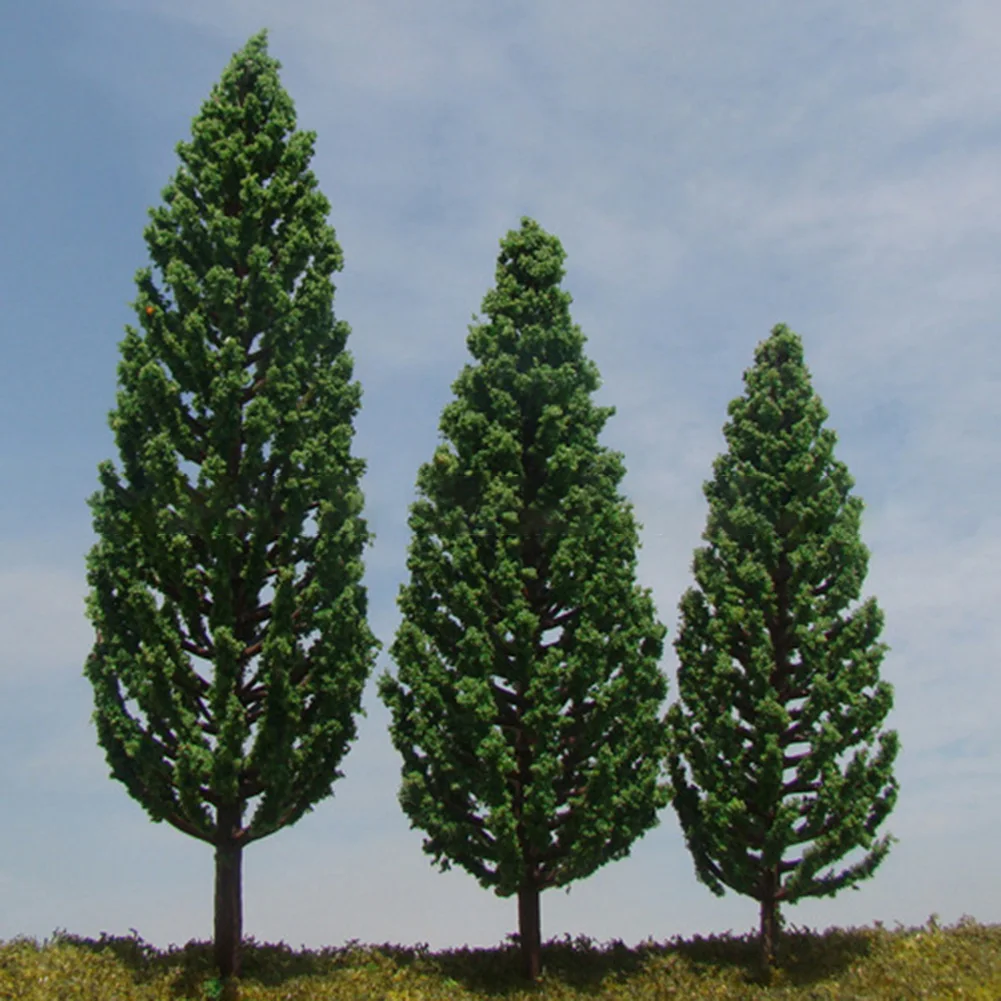 Plastic 50PCS Realistic Pine Trees 80mm Tall for HO and OO Scale Dioramas Model Railroad Layouts and Miniature Landscape Sets