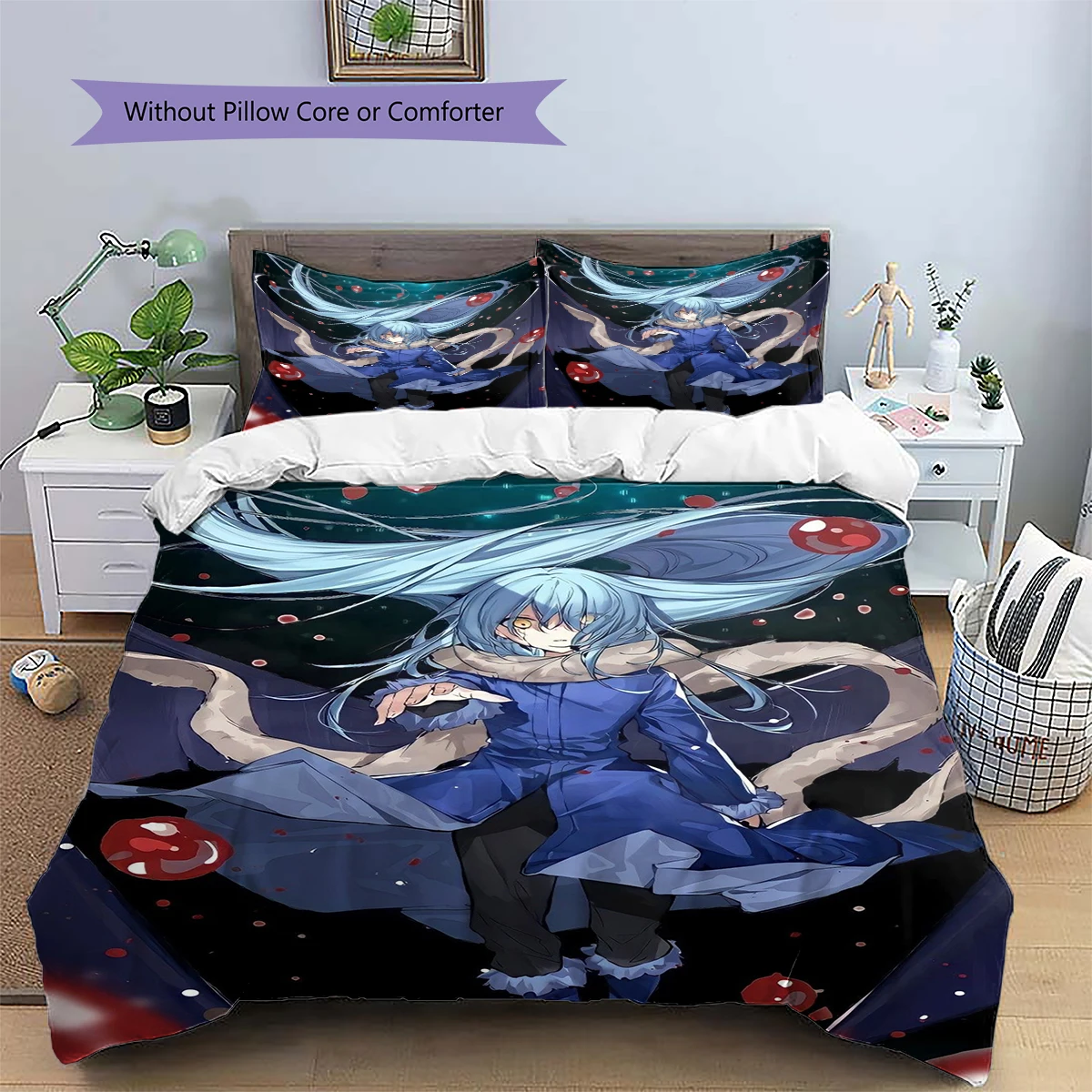 Slime Rimuru Daily Use Bedding Nice Fan Gift Anime Patterned Duvet Cover Set & Pillowcase Bedroom Ornament Decor Case -xia128