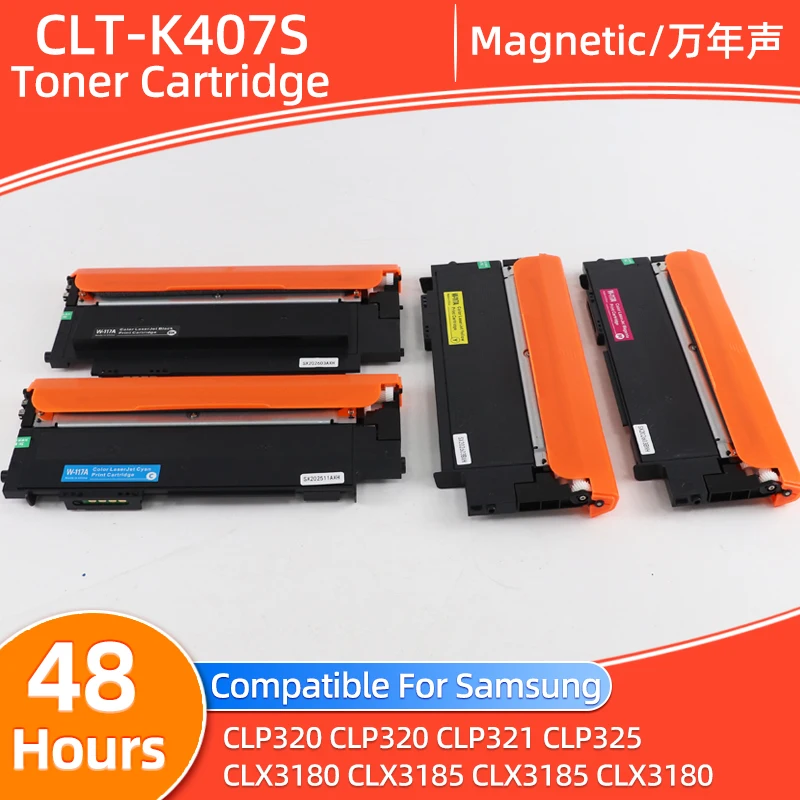 CLT-K407S C407S M407S Y407S Toner cartridge Compatible for samsung CLP-320 CLP 320 321 CLP-325 CLX3180 CLX3185 CLX 3185 CLX-3180