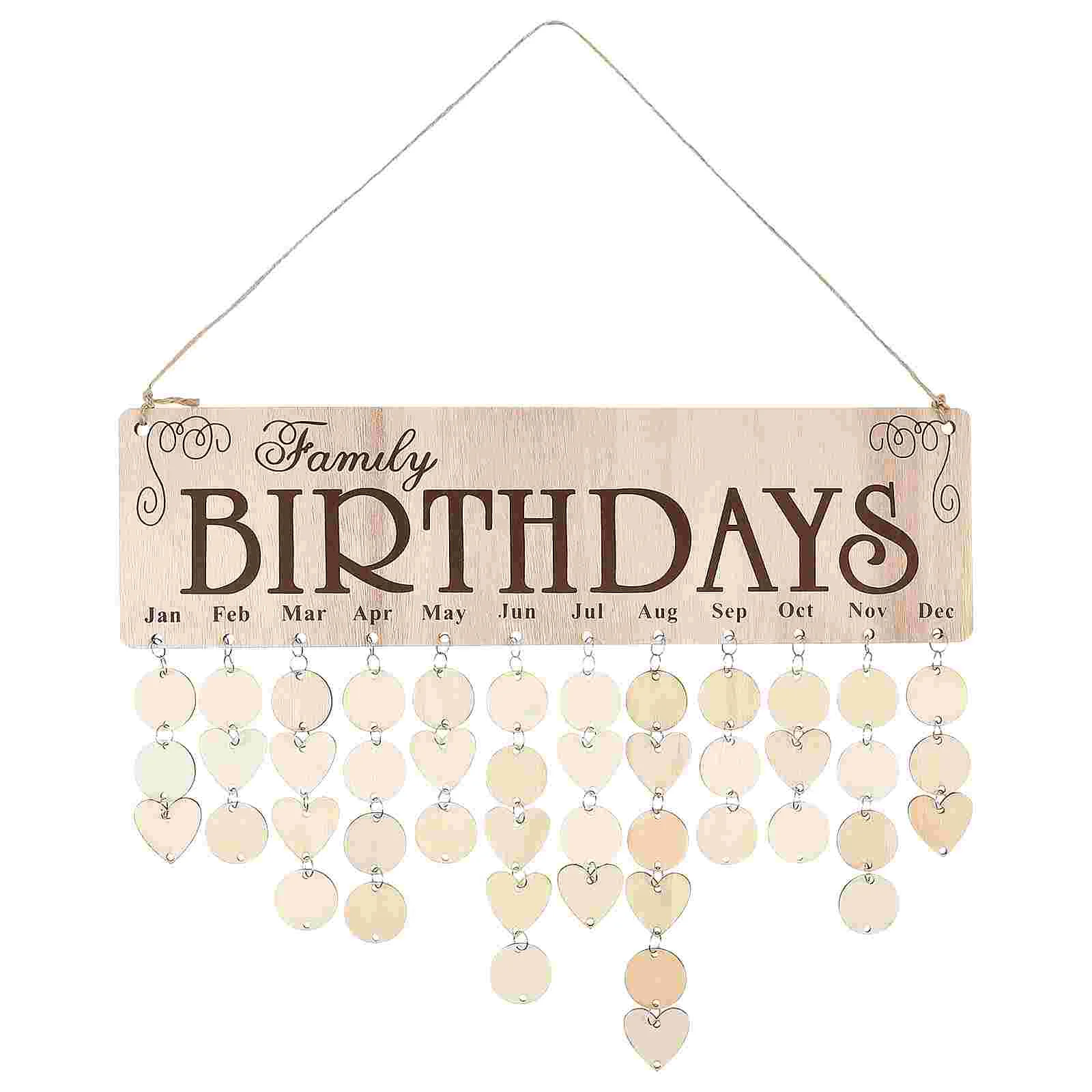 Plaque Murale en Bois avec Rappel d'Anniversaire, Calendrier de Bricolage, Décoration de Maison