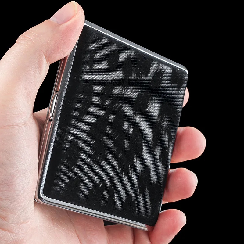 20pcs Thick Cigarette Case Creative New Trend Metal Simple Anti-pressure Portable Men's Cigarette Case