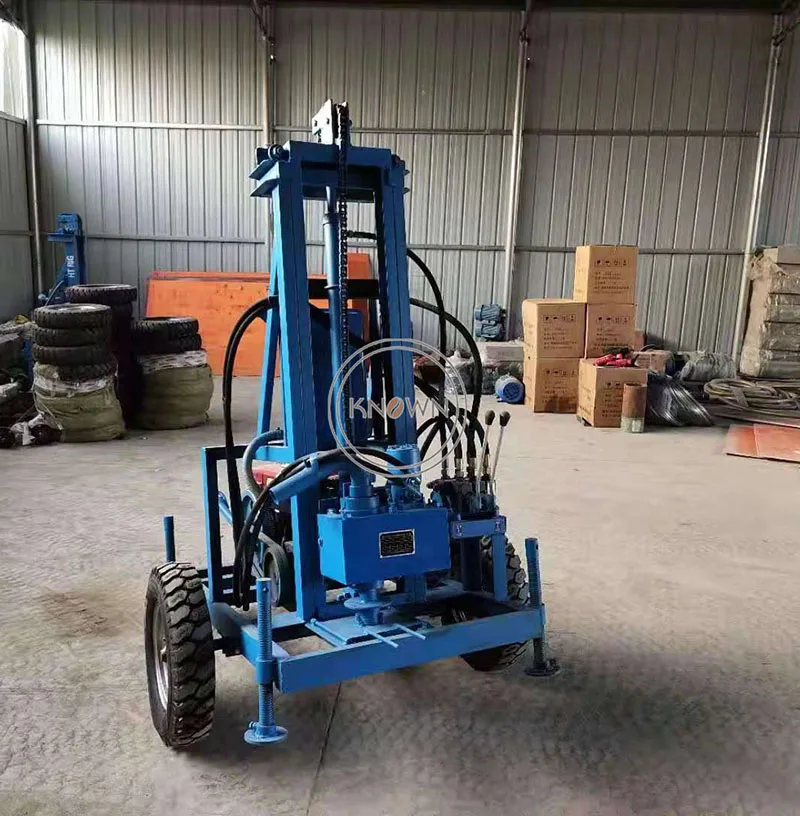 Perceuse de Puits d'Eau Diesel de 8 chevaux, Portable, Succion de Puits Profonds, Plate-Forme de Projection de Trous de Forage avec Cadre de Remorquage