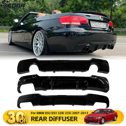 For BMW E92 E93 328i 335i 2007-2013 Coupe/Convertible Rear Bumper Diffuser Splitter Lip Auto Parts Car Tuning Guard Accessories