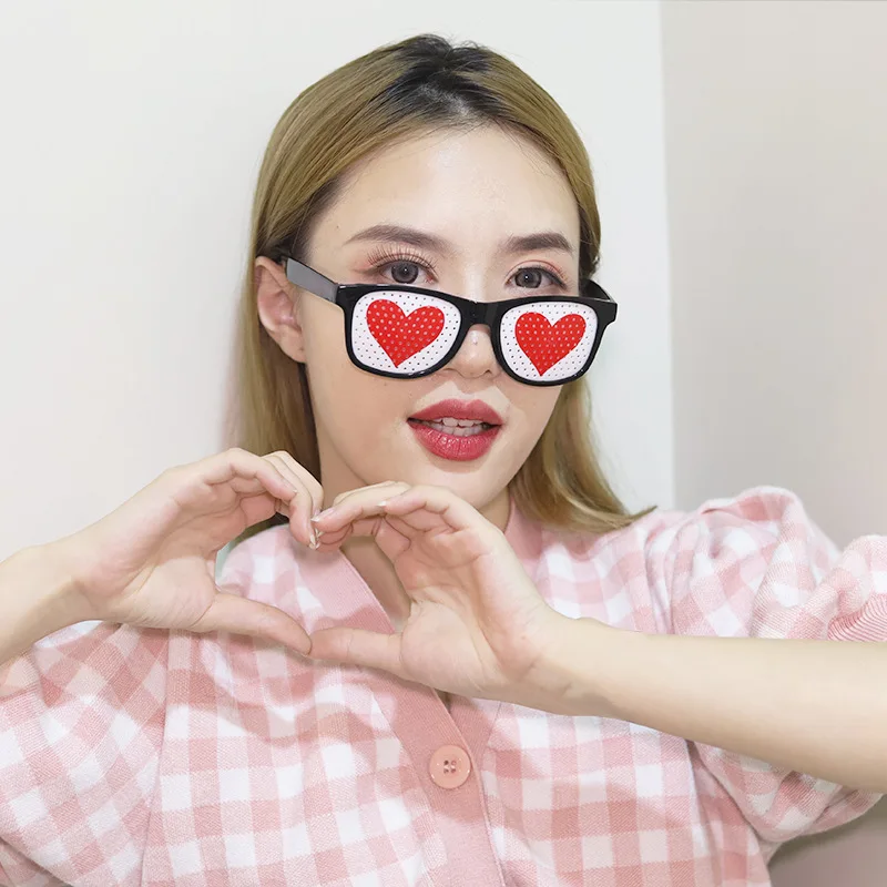 Gafas de fiesta de San Valentín, diseño de corazón de amor, gafas decorativas románticas, celebraciones para parejas, decoraciones temáticas para eventos festivos