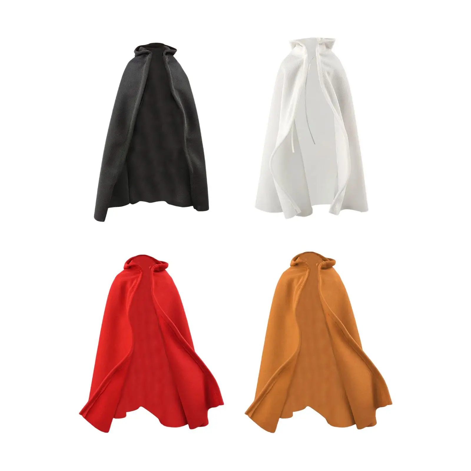 1/6 Scale Hoodie Cloak Casual Retro Stylish Solid Color Soldier Costume Full Length Cape for 12'' Action Figures Body Accessory