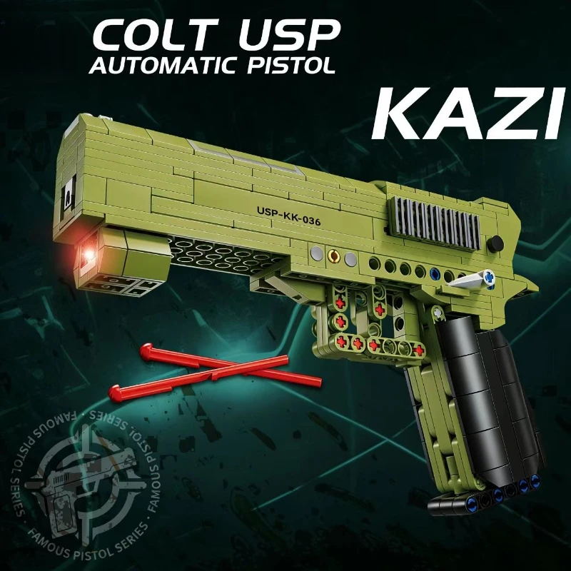 

Boys Educational Toy Koch USP Pistol Building Blocks Assembly Military Gun Ornament Festival Gift