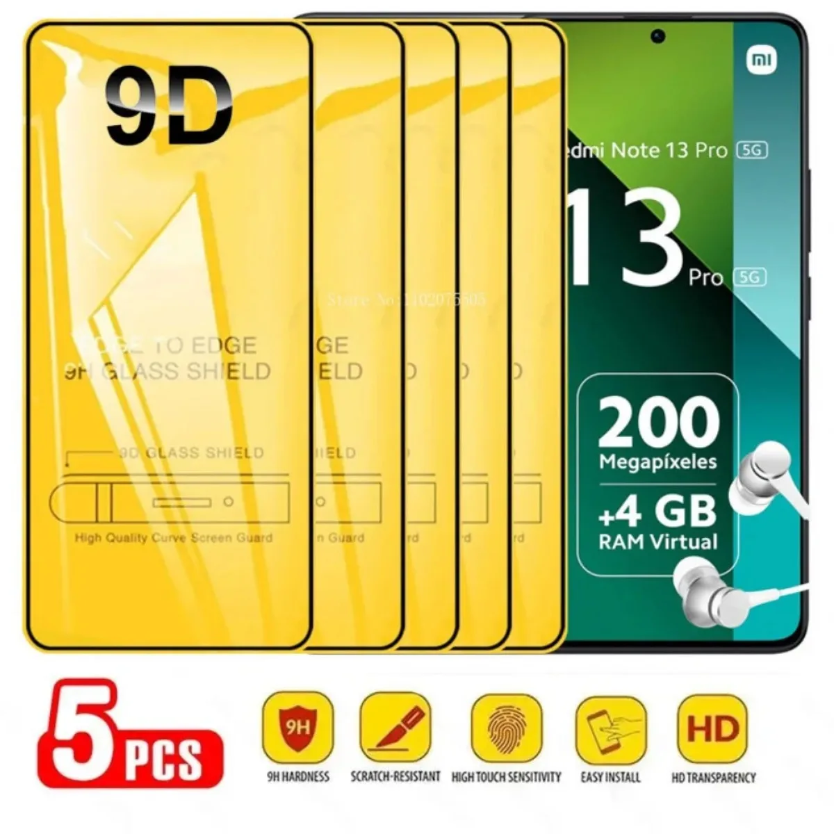 5Pcs 9D Screen Prot…