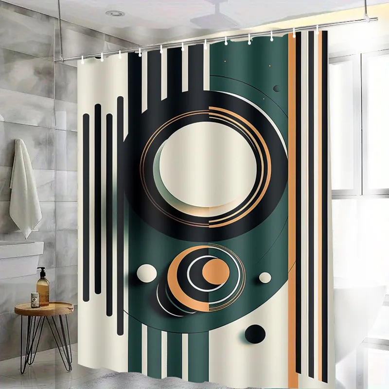 

Mondrian Line Artistic Concept washable Dirt-Resistant Shower Curtain Shower Head waterproof Polyester Bath For Home Decor