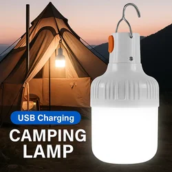 Portable Rechargeable LED Camping Light with Hook Dimmable Tent Lantern Emergency Night Lamp for Hiking Travel Adventure Use