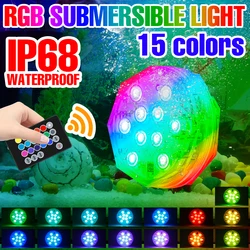 IP68 Swimming Pool Lights Underwater Submersible Light Pool RGB Waterproof Night Lamp For Garden Aquarium Pond Party Decoration