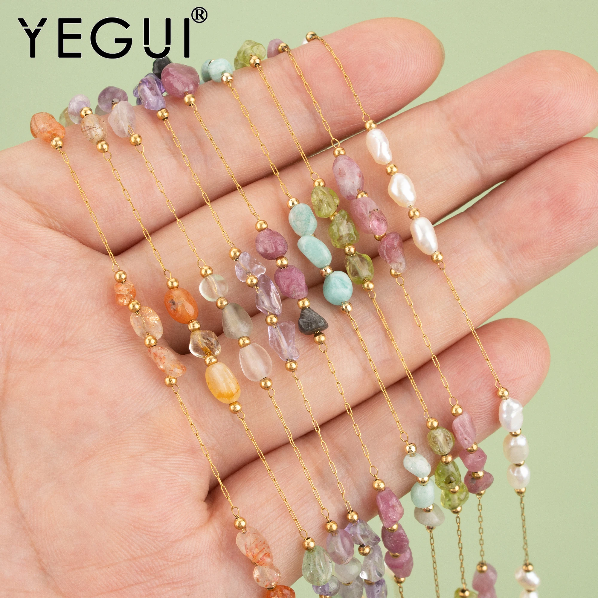 

YEGUI, 1 м/лот, C452, цепочка, нержавеющая сталь, натуральный камень, подвески, ручная работа, фурнитура для изготовления ювелирных изделий, ожерелье-браслет своими руками