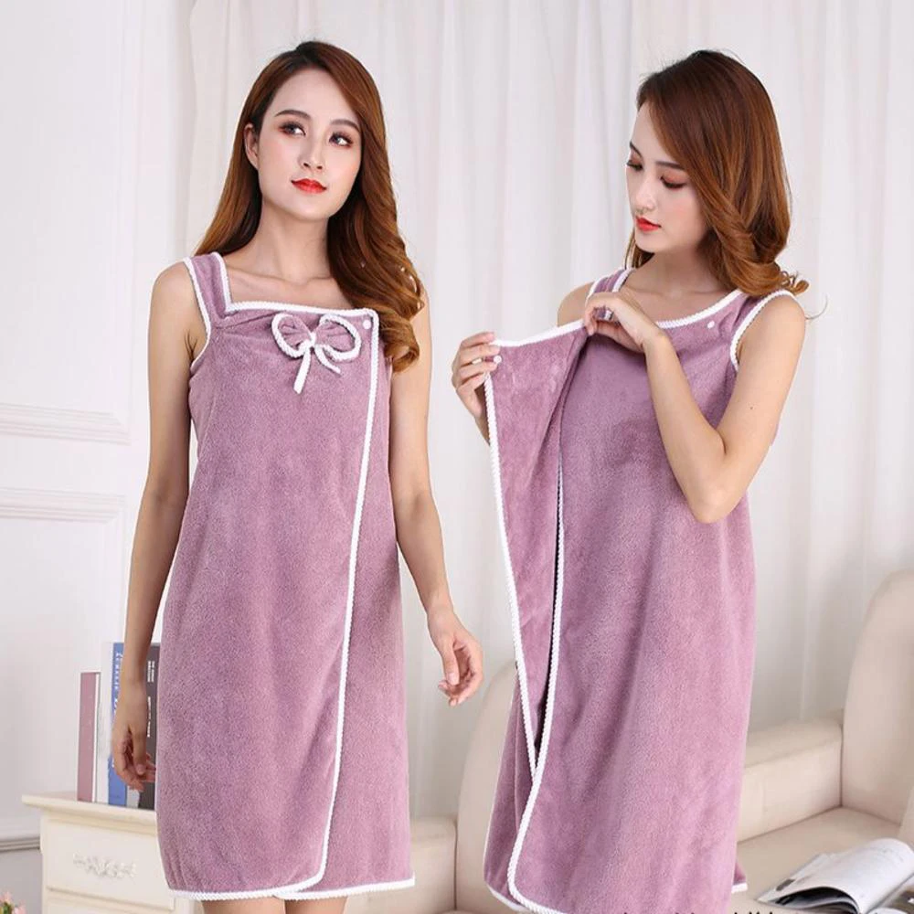 Bathroom Wearable Bathrobe Towel Dress Women Shower Female Soft Bath Towel For Adults Lady Home Textiles Bath And Sauna Towels