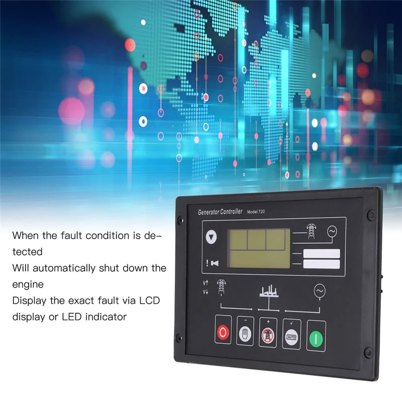 DSE720 Auto Start Generator Controller Module Generator Control Panel Alternator Protecting Control Board Genset Replacement-T44
