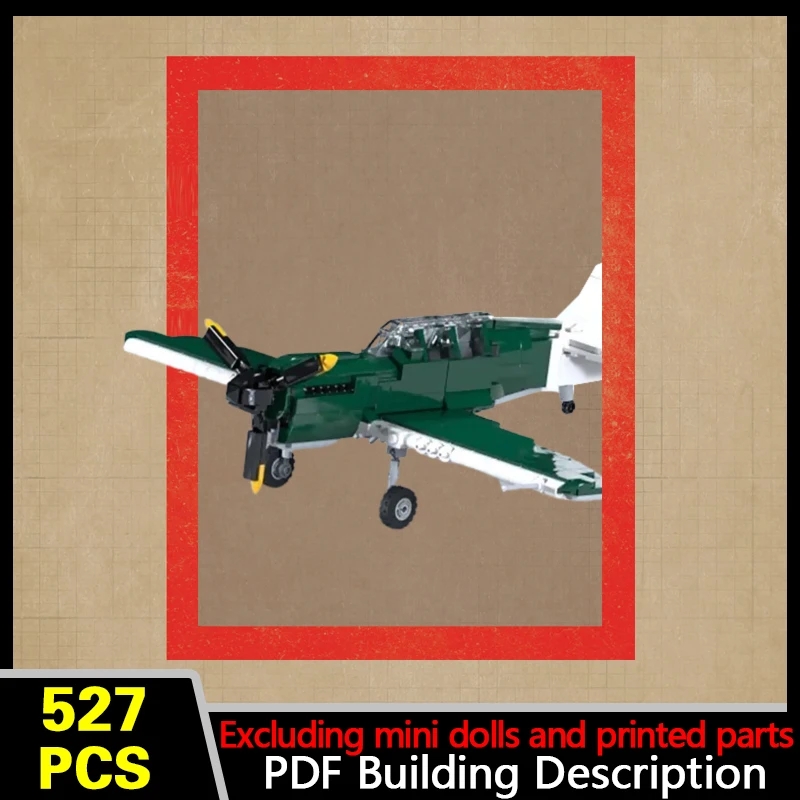 P-40 American Fighter Plane Model MOC Building Bricks War Equipment Modular Technology Gifts Holiday Assemble Children Toys Suit