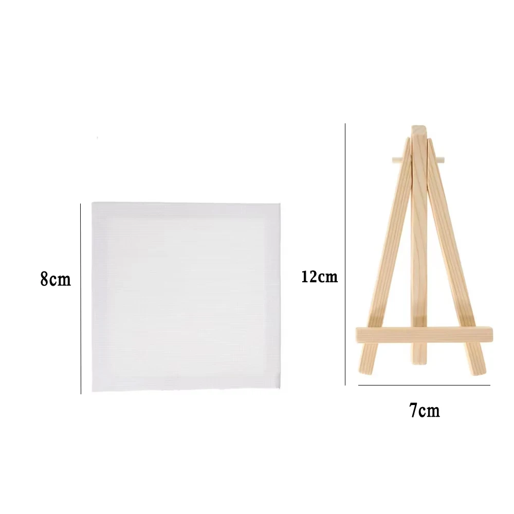 10/12pcs Mini Canvas and Easel Set, Small Art Easel Stand with Canvas Kids Painting Craft DIY Drawing Table Easel Oil Painting view 5
