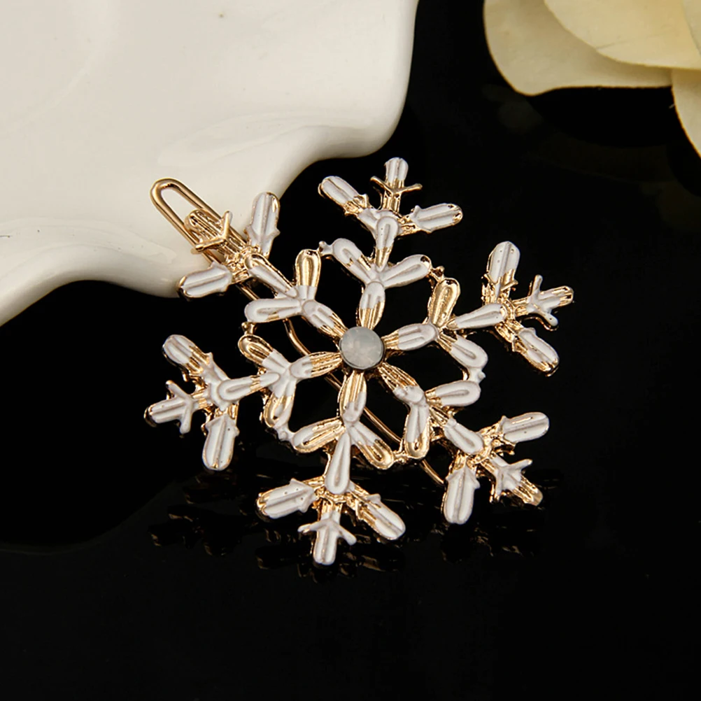

2 pcs Snowflake Hair Clips Crystal Rhinestones Barrettes Durable Girls Accessories Daily Wear Masquerade Cosplay Gifts