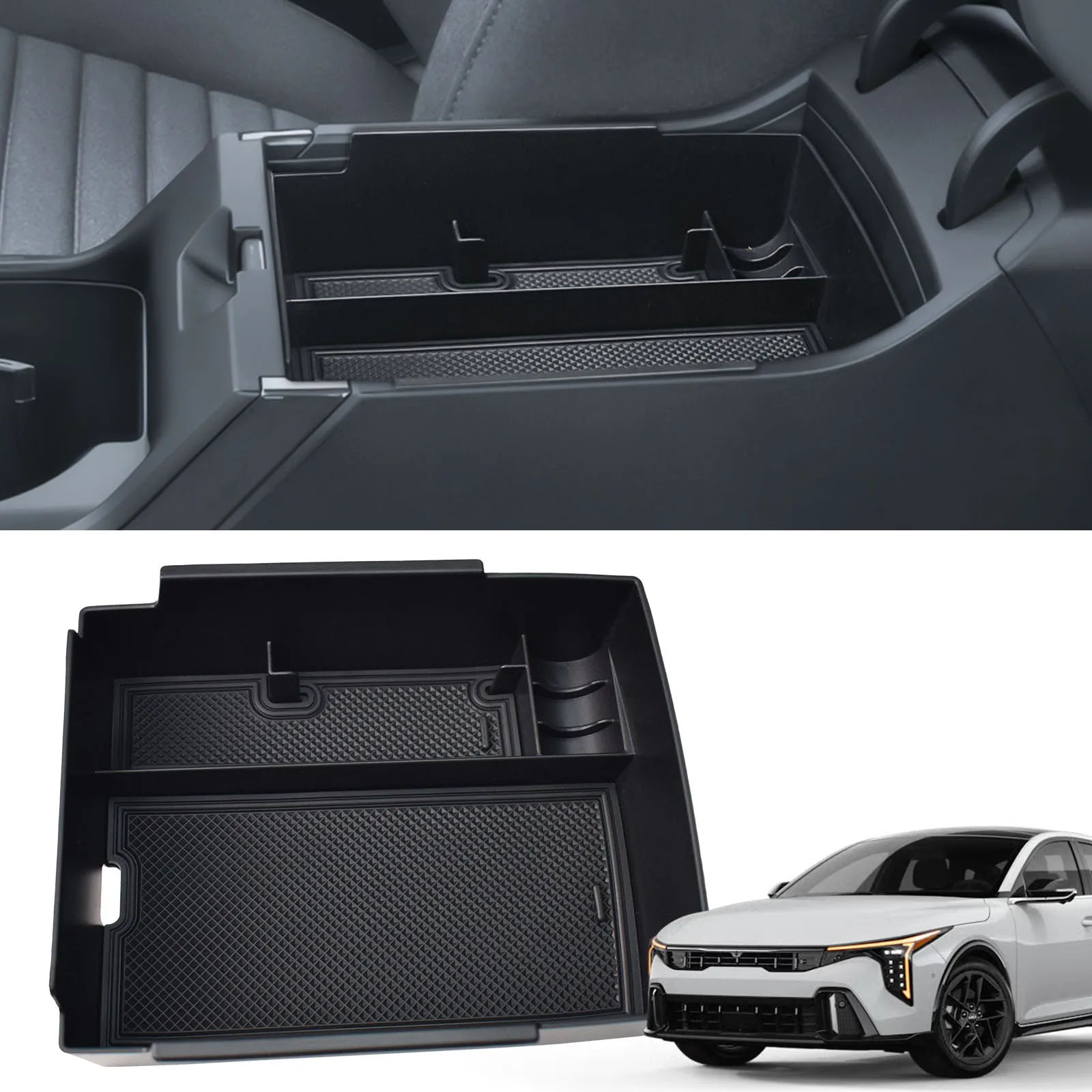 

Center Console Organizer Storage Box Tray for Kia K4 2025 Accessories Interior Secondary Phone Coin Holder Armrest Storage Box