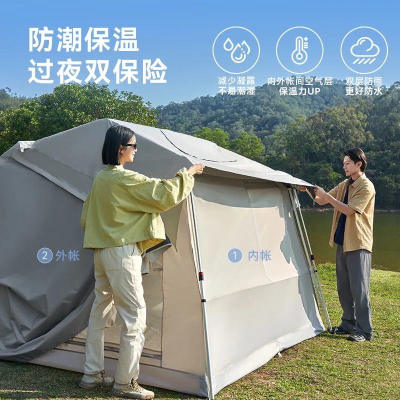 Barraca de telhado duplo, acionamento rápido automático